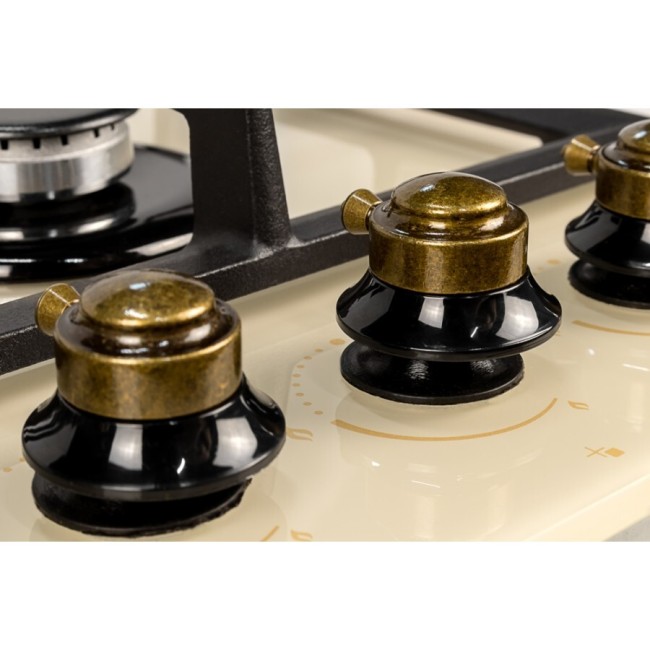 Встраиваемая газовая варочная панель ZorG BP6 FDW rustical/cream