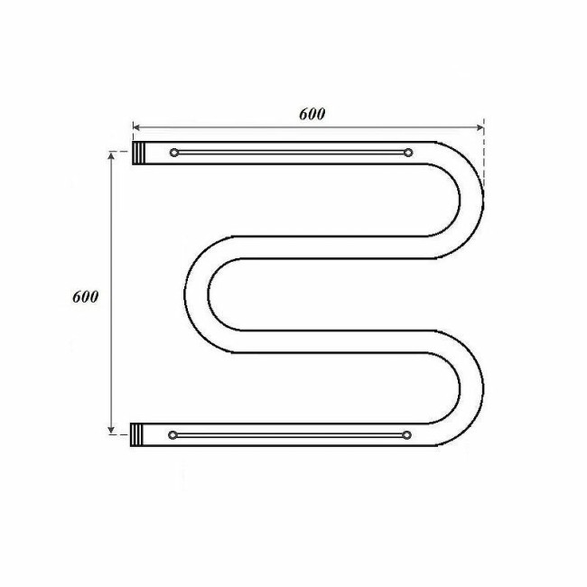 Полотенцесушитель водяной Point PN38666P 600x600 М-образный с полкой, хром