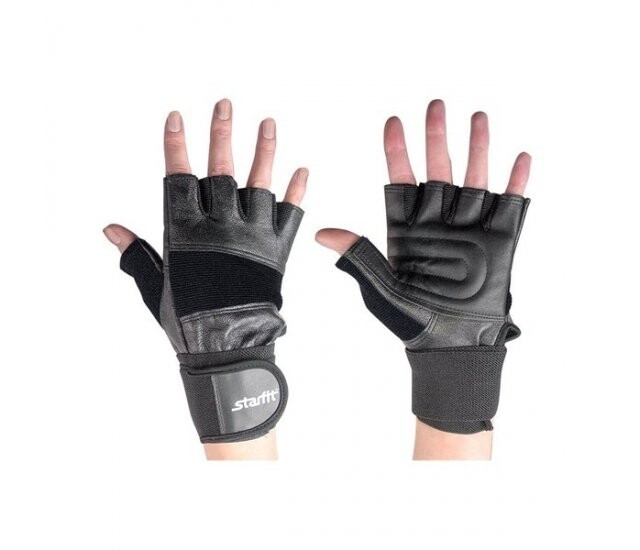 Перчатки атлетические Starfit SU-125 черный S Перчатки атлетические Starfit SU-125 черный S