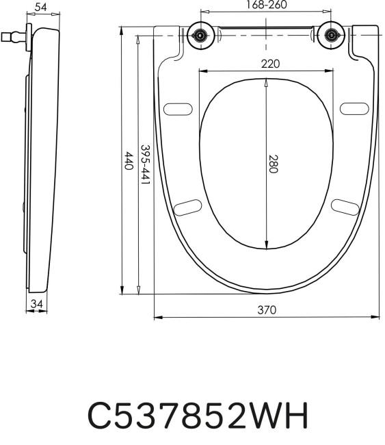 Сиденье для унитаза AM.PM Bliss L C537852WH