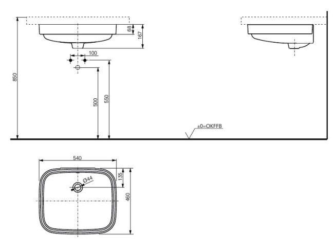 Раковина встраиваемая Toto Public (LW765Y) белый