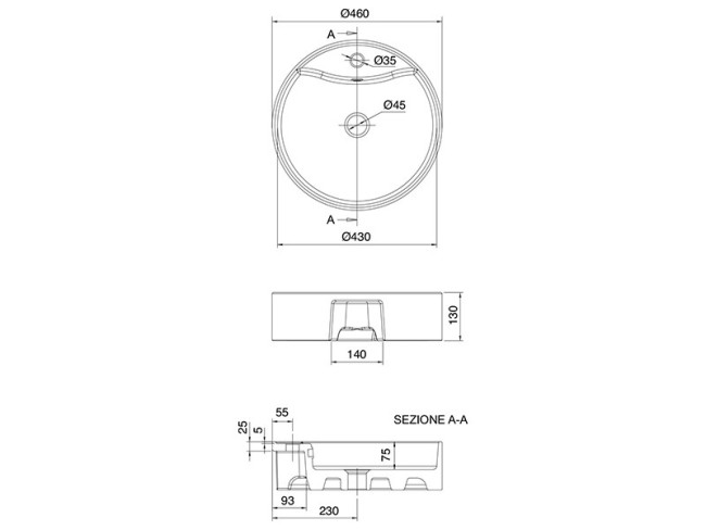 Раковина накладная Scarabeo THIN (8029/R) White Раковина накладная Scarabeo THIN (8029/R) White
