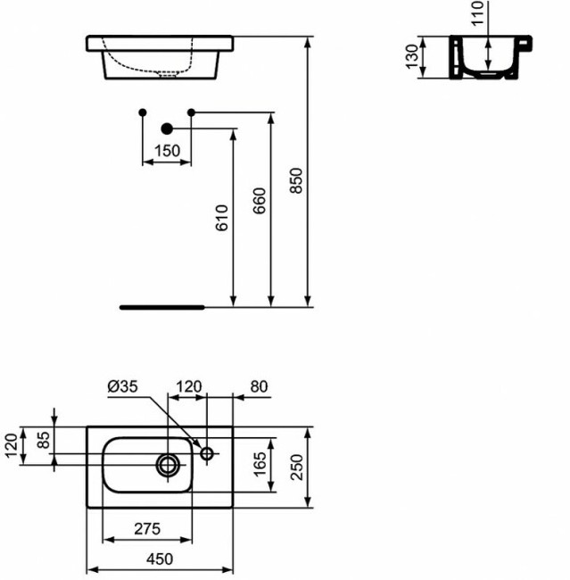 Раковина Ideal Standard Connect Space E136101