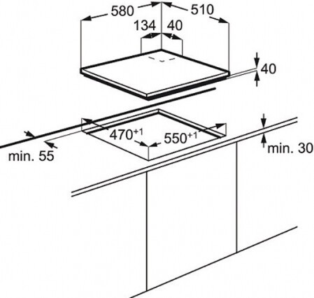 Встраиваемая комбинированная варочная панель Electrolux EGE 6182 NOK
