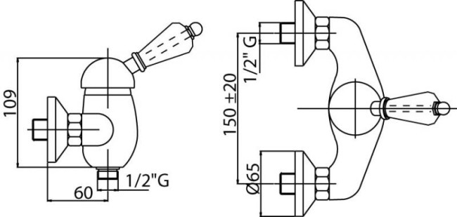 Смеситель для душа Cezares (VINTAGE-DM-03/24-Sw)