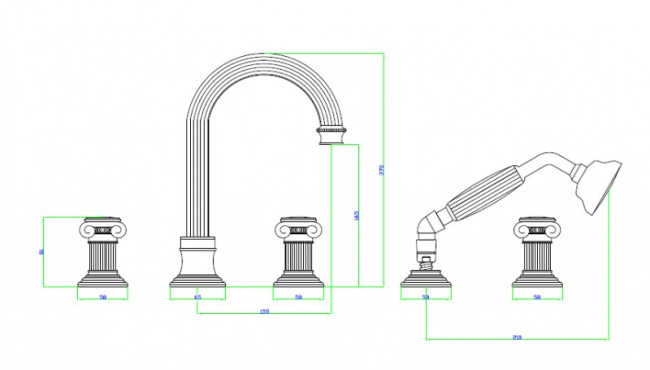 Смеситель на борт ванны Cezares (OLIMP-BVD-02-Sw) бронза Смеситель на борт ванны Cezares (OLIMP-BVD-02-Sw) бронза