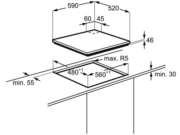Встраиваемая газовая варочная панель Electrolux GDE263YK