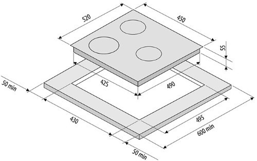 Встраиваемая индукционная варочная панель Krona Ombra 45 BL Встраиваемая индукционная варочная панель Krona Ombra 45 BL