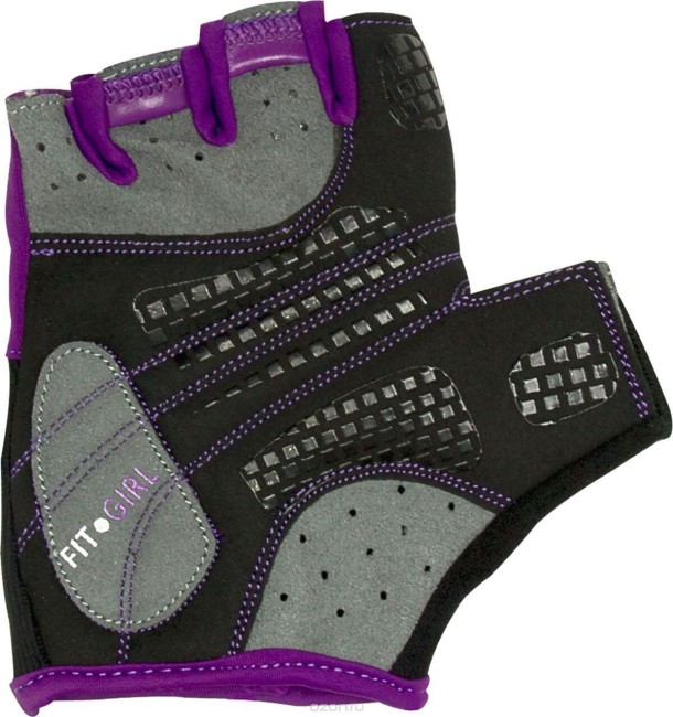Перчатки для фитнеса Starfit SU-113 черный/фиолетовый/серый M Перчатки для фитнеса Starfit SU-113 черный/фиолетовый/серый M