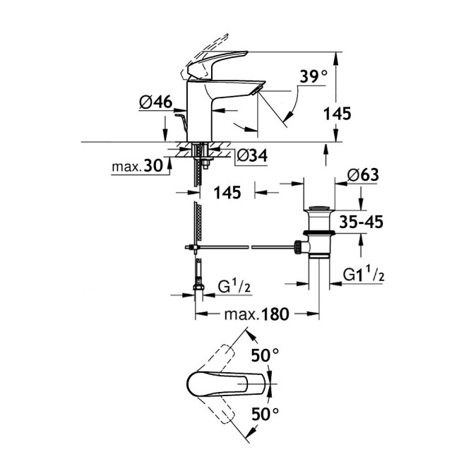 Смеситель для раковины AQUAme AQMP6131