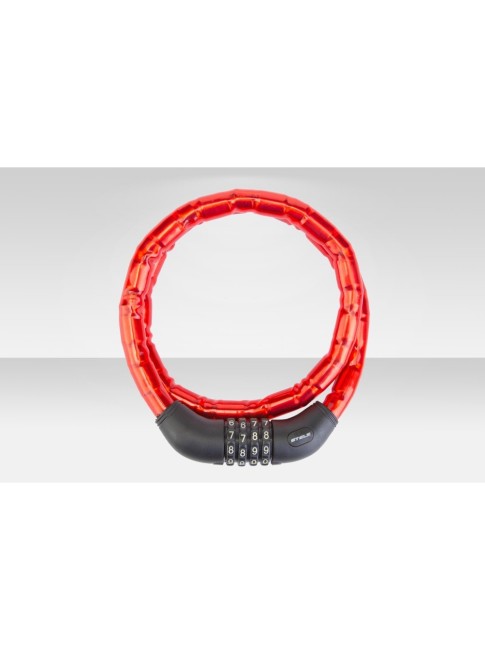 Трос-замок Stels 81601 (1000мм) D18мм красный