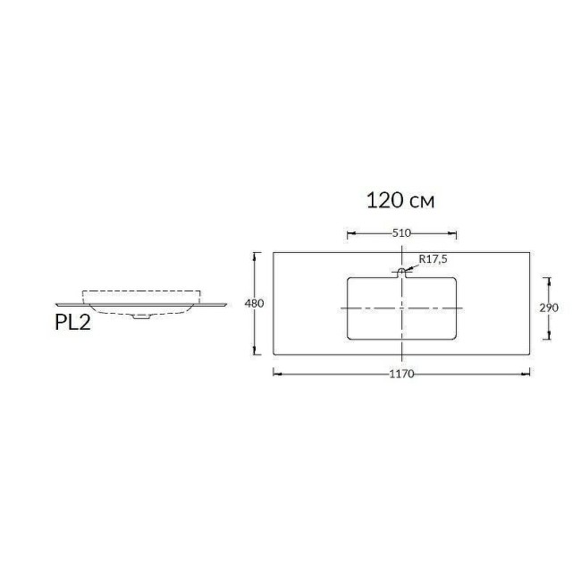 Столешница Kerama Marazzi Монте тиберио натеральный PL2.SG507100R\120
