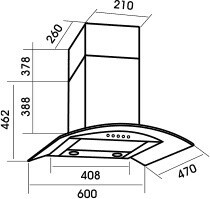 Каминная вытяжка MBS Ruta 160 Glass