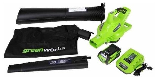 Воздуходув-пылесос аккумуляторный GreenWorks GD40BVK3