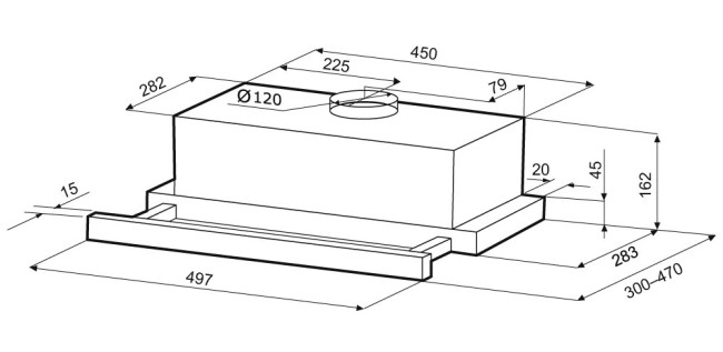 Встраиваемая вытяжка Krona Kamilla T 500 Inox