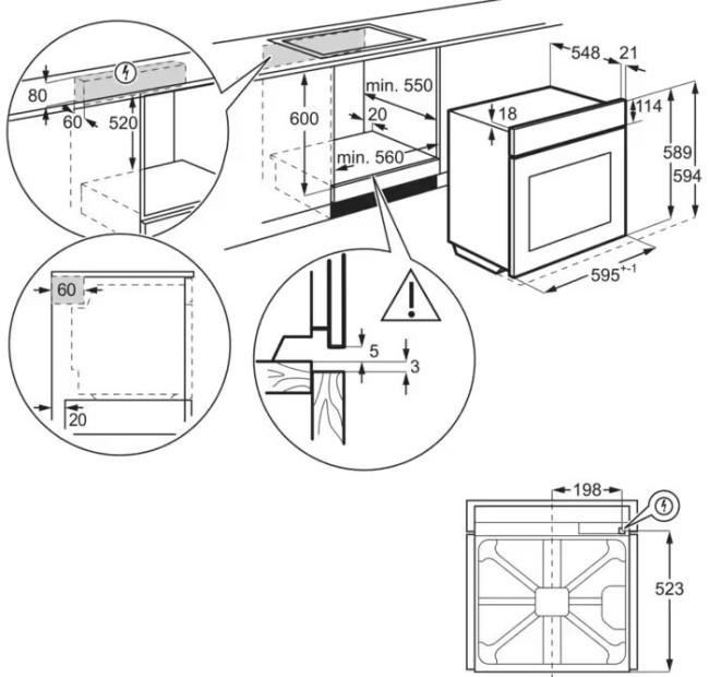 Встраиваемый электрический духовой шкаф Electrolux EOD5H70X