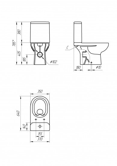 Унитаз-компакт Cersanit STREET FUSION (S-KO-SFU011-3/5-COn-S-DL-w)