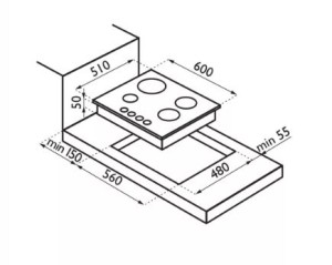 Встраиваемая газовая варочная панель Ardesia F 64 WHITE Встраиваемая газовая варочная панель Ardesia F 64 WHITE