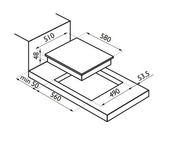 Встраиваемая электрическая варочная панель Ardesia PE 58 FE1P