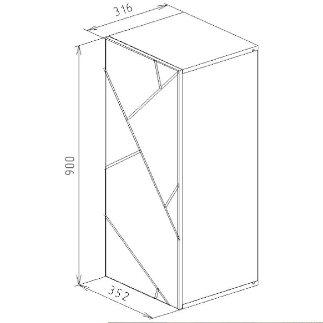 Шкаф навесной Бриклаер КРИСТАЛЛ 90 Белый