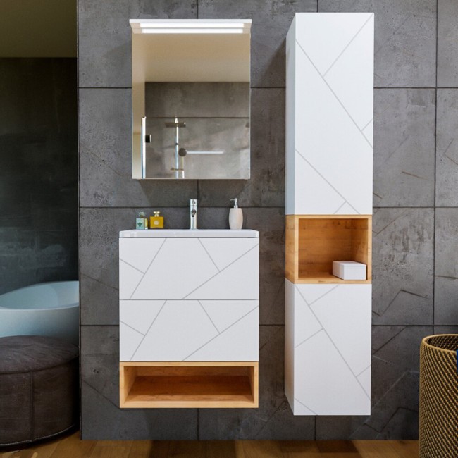 Шкаф навесной Бриклаер КРИСТАЛЛ 90 Белый