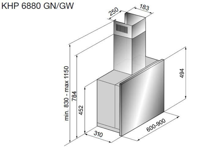 Встраиваемая вытяжка Korting KHP 6880 GN