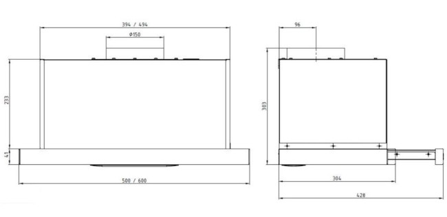 Встраиваемая вытяжка Elikor Slide Glass 50П-1000 белый/белый