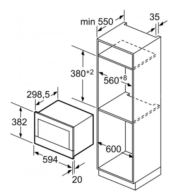 Встраиваемая микроволновая печь Bosch BFR834GC1 Встраиваемая микроволновая печь Bosch BFR834GC1