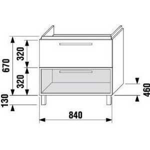 Jika Cubito шкаф с ящ. и дверцей под раков. 85 см., корпус - венге, фасад - венге (5012.5.172.445)