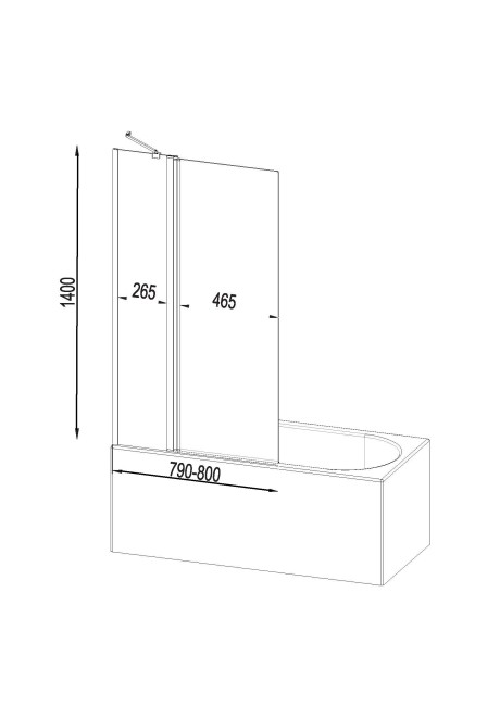 Душевая шторка AM.PM Gem W90BS-D3W5-140CT