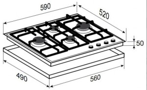 Встраиваемая газовая варочная панель Zigmund & Shtain MN 145.61 B Встраиваемая газовая варочная панель Zigmund & Shtain MN 145.61 B
