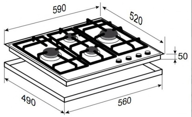 Встраиваемая газовая варочная панель Zigmund & Shtain MN 145.61 B Встраиваемая газовая варочная панель Zigmund & Shtain MN 145.61 B