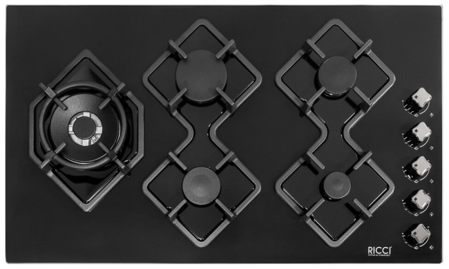 Встраиваемая газовая варочная панель Ricci RGN-KA5041BL Встраиваемая газовая варочная панель Ricci RGN-KA5041BL