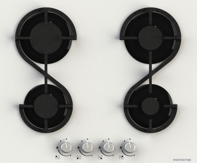 Встраиваемая газовая варочная панель Remenis REM-2154 white Встраиваемая газовая варочная панель Remenis REM-2154 white