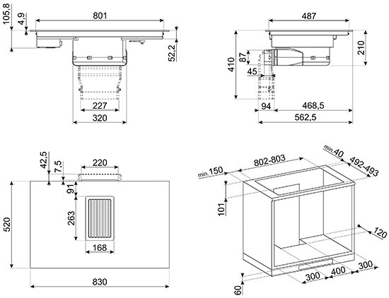 Встраиваемая индукционная варочная панель Smeg HOBD682D Встраиваемая индукционная варочная панель Smeg HOBD682D