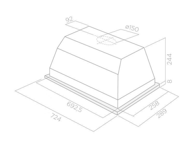 Встраиваемая вытяжка Elica Elibloc HT GR/A/80