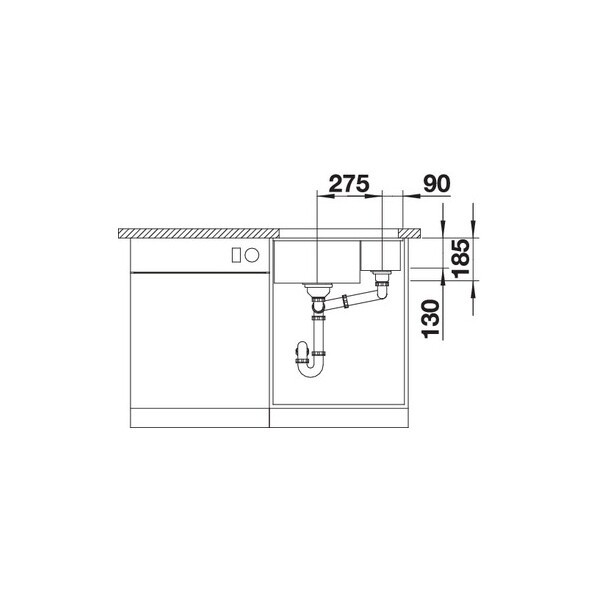 Кухонная мойка Blanco SUBLINE 350/150-U (523745) серый алюминий