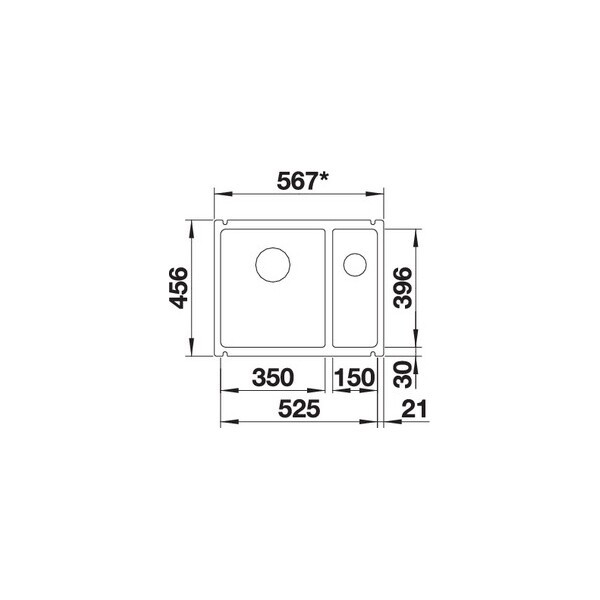 Кухонная мойка Blanco SUBLINE 350/150-U (523745) серый алюминий
