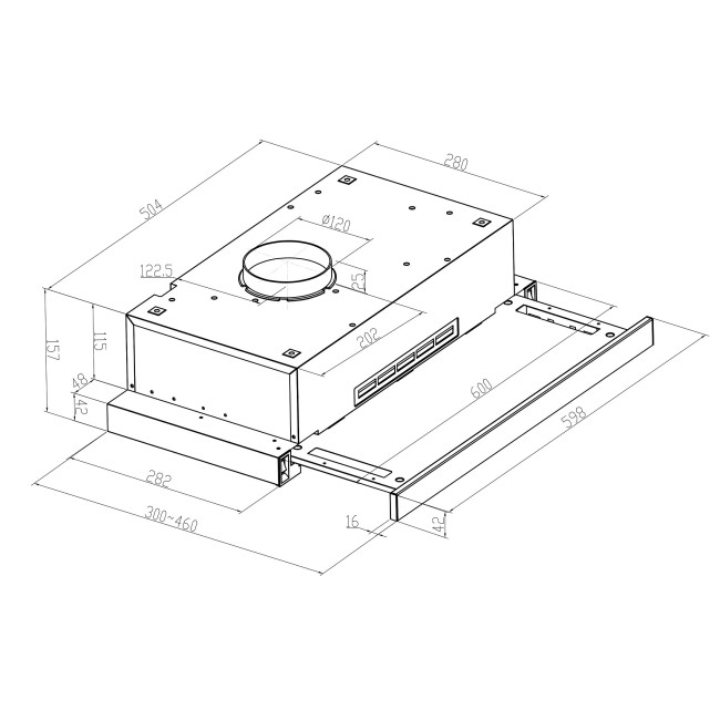 Встраиваемая вытяжка Meferi SLIDEBOX60WH Light
