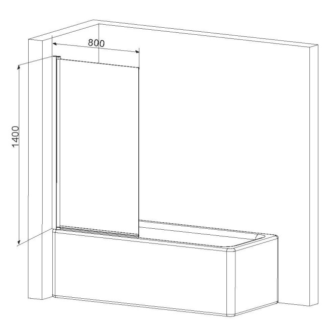 Душевая шторка AM.PM Gem W90BS-D080-140CT