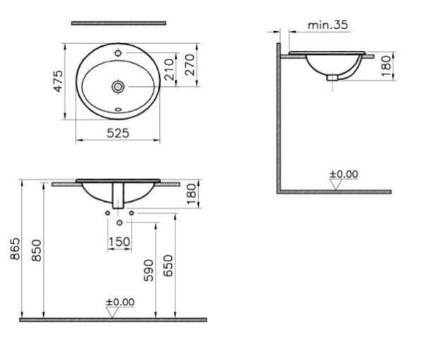 Раковина Vitra S20 (5468B003-0001)