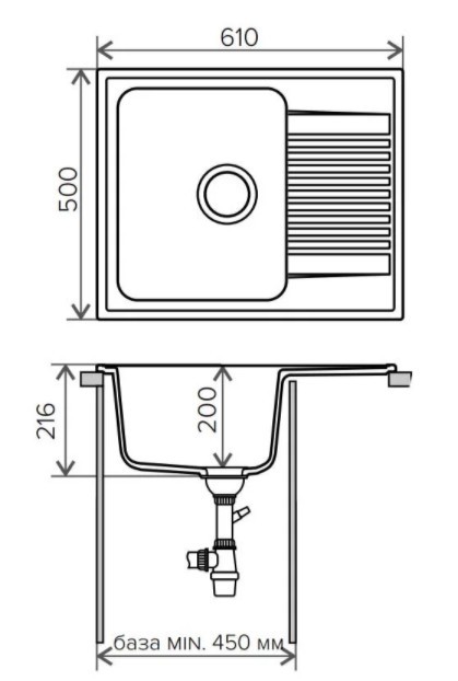 Кухонная мойка Polygran F-07-302 песочный Кухонная мойка Polygran F-07-302 песочный