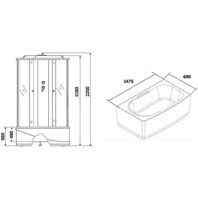 Душевая кабина c ванной Niagara NG-3150-01 (31500164)