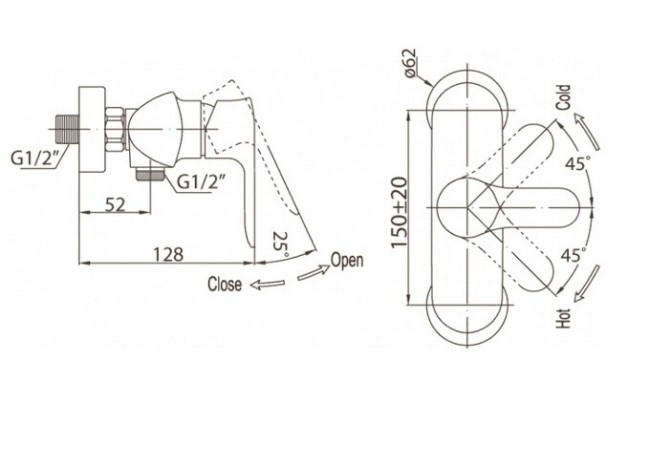 Смеситель для душа BelBagno RENO (REN-ESDM-CRM)