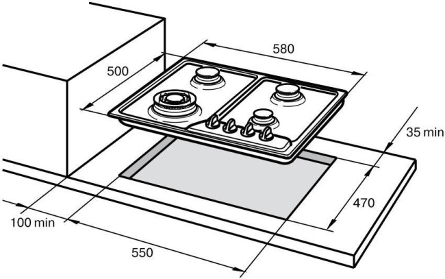Встраиваемая газовая варочная панель Delonghi ANT 46 ASV GU Встраиваемая газовая варочная панель Delonghi ANT 46 ASV GU