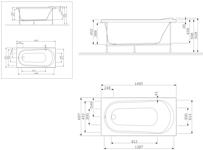 Панель фронтальная AM.PM W85A-150-070W-P Панель фронтальная AM.PM W85A-150-070W-P