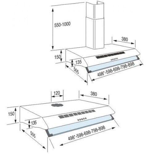 Встраиваемая вытяжка Jetair Sunny/50 1M INX Встраиваемая вытяжка Jetair Sunny/50 1M INX