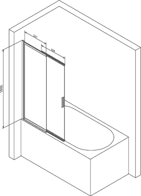 Душевая шторка AM.PM Like (W80S-100PS-150MT) Душевая шторка AM.PM Like (W80S-100PS-150MT)