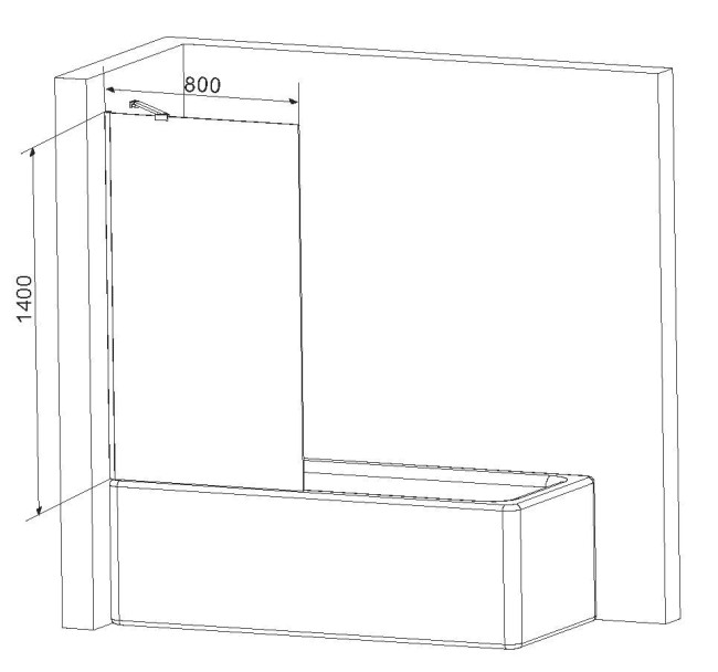 Душевая шторка AM.PM Gem W90BS-080-140CM