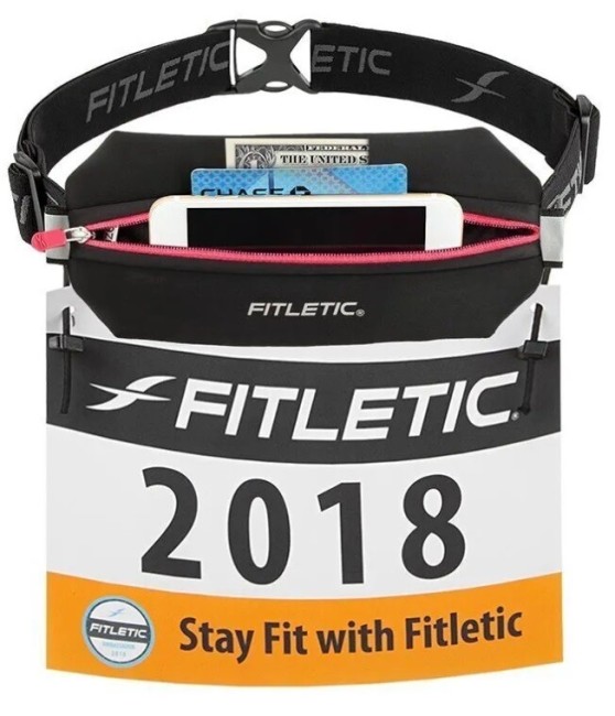 Беговая сумка на пояс Fitletic Neo Racing черный/розовый Беговая сумка на пояс Fitletic Neo Racing черный/розовый